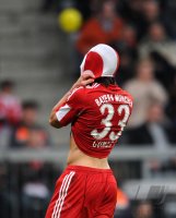 Fussball 1. Bundesliga : ENTTAEUSCHUNG nach dem verschossenem ELFMETER Mario Gomez (FC Bayern Muenchen)