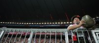 Fussball CHL  Saison 2011/2012:  FC Bayern Fan in der  Allianz-Arena Muenchen