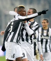 FUSSBALL SERIE A:  Pogba Paul mit Leonardo Bonucci (v. li., Juventus Turin)