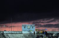 Fussball 3. Bundesliga: Anzeigentafel im Gruenwalder Stadion