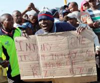 Fussball  International WM 2010  Suedafrika Bauarbeiterstreik