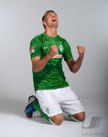 Fussball 1. Bundesliga, Saison 2012/2013, Werder Bremen: Nils Petersen im exklusiven Pressefoto ULMER Fotoshooting