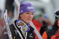 SKI Weltcup  Damen  ST.Moritz;  Abfahrt Siegerin Maria Riesch (GER)