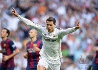 Fussball Primera Division El Clasico 14/15: JUBEL Cristiano Ronaldo (Real Madrid)