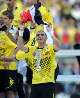 Fussball 1. Bundesliga : Jubel mit Fahne Mohamed Zidan (Borussia Dortmund)