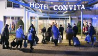 Ankunftszentrum Hotel Convita fuer Fluechtlinge aus der Ukraine