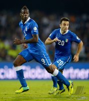 Fussball International WM Qualifikation 2014: Mario Balotelli (Italien) und Giuseppe ROSSI (Italien)