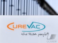 Firmenschild der CureVac AG in Tuebingen