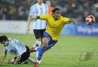 FUSSBALL  Olympia 2008   Halbfinale  Maenner   Argentinien - Brasilien