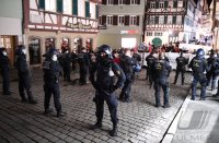 Grosses Polizeiaufgebot bei einer Demo in der Tuebinger Altstadt