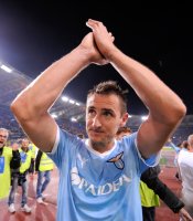 FUSSBALL SERIE A:  JUBEL nach dem Sieg  Miroslav Klose (Lazio Rom)