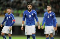 Fussball International  U 20 Laenderspiel:  Enttaeuschung  Simone Sini (Italien)