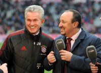 Fussball 1. Bundesliga, Saison 2011/2012: Trainer Jupp Heynckes  (li, FC Bayern Muenchen)  mit Trainer Rafael Benitez