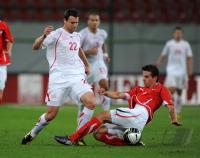 FUSSBALL NATIONALMANNSCHAFT: Mario EGGIMANN (li, Schweiz) gegen Martin HARNIK (re, Oesterreich)