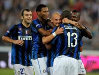 FUSSBALL SERIE A: JUBEL Obiorah Nwankwo, Wesley Sneijder, Maicon (v. li., Inter Mailand)