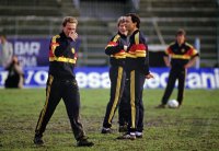 Fussball Italien-Deutschland: Rummenigge, Beckenbauer