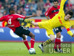Fussball 1. Bundesliga: Leverkusen - Dortmund, Zweikampf