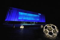 Fussball International  HOME of  FIFA  bei Nacht