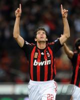 FUSSBALL INTERNATIONAL: AC Mailand - Lazio Rom, KAKA jubelt