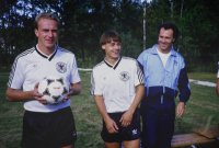 Fussball Schweden - Deutschland: Rummenigge, Thon, Beckenbauer