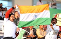 Fussball AFC Asian Cup 2011:  Indien Fans mit einer Fahne