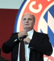 Fussball 1. Bundesliga : Praesident Uli Hoeness (FC Bayern Muenchen)