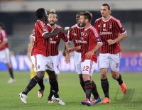 FUSSBALL SERIE A:  Ali Sulley Muntari, Gianluca Zambrotta , Antonio Nocerino , Zlatan Ibrahimovic (v. li., AC Mailand)