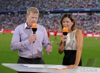 Fussball International: Audi Cup 2009  KAHN und ZDF Moderatorin Mueller Hohenstein