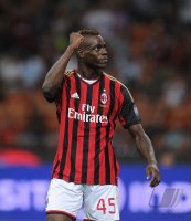 FUSSBALL SERIE A 2013/2014: JUBEL Mario Balotelli (AC Mailand)