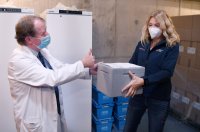 Corona-Impfstoff im Impfzentrum Paul Horn Arena Tuebingen