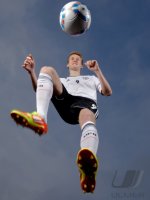 Andre SCHUERRLE (Deutschland) posiert im exklusiven Pressefoto ULMER Shooting im Nationaltrikot