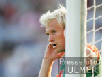 Fussball 1. Bundesliga: Bremen, LAGERBLOM am Torpfosten