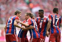 Fussball 1. Bundesliga Saison 14/15: JUBEL Mario Goetze (FC Bayern Muenchen)