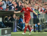 FUSSBALL INTERNATIONAL  CHL Viertelfinale 11/12:  JUBEL Ivica Olic (FC Bayern Muenchen)