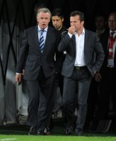 Fussball International EM 2012-Qualifikation:  Trainer Ottmar HITZFELD (li, Schweiz) Trainer Lothar MATTHAEUS (re, Bulgarien)