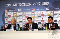 Fussball 2. Bundesliga:  InFussball 2. Bundesliga:  (v. li.) Praesident Dieter Schneider, Aufsichtsrat Hamada Iraki , Investor Hasan Abdullah Ismaik,   (TSV 1860 Muenchen)