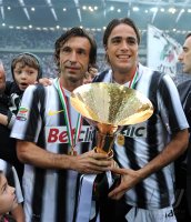 FUSSBALL SERIE A:  Andrea Pirlo (li,) mit Alessandro Matri (Juventus Turin)