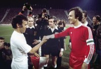 Fussball Bayern - Madrid: Beckenbauer, Amancio