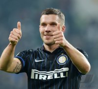 Fussball International Serie A 14/15: JUBEL Lukas Podolski (Inter Mailand)
