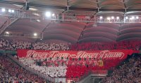 Fussball DFB Pokal  Halbfinale  2025/2026  23.04.2026VfB Stuttgart - SC Freiburg, Choreo, Choreografie , FANS, FANKURVE