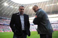 Fussball 1. Bundesliga Saison 2010/2011:Manager Klaus Allofs , Trainer Thomas Schaaf (v.li., SV Werder Bremen)