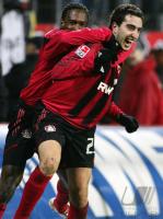 Fussball 1. Bundesliga: Bayer Leverkusen - VFL Wolfsburg, Jubel.