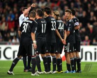 Fussball Champions League  Saison 2010/2011: Bastian Schweinsteiger, Ivica Olic, Mario Gomez, Anatoliy Tymoshchuk , Thomas Mueller (v. li., FC Bayern Muenchen)