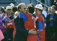 Fussball 1. Bundesliga 1993/1994: JUBEL Trainer BECKENBAUER (FC Bayern Muenchen)