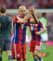 Fussball 1. Bundesliga Saison 14/15: JUBEL Arjen Robben (FC Bayern Muenchen)