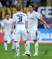Fussball 1. Bundesliga : Bastian Schweinsteiger, Mario Gomez (v.li., FC Bayern Muenchen)
