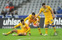 2. Fussball Bundesliga: Dennis Kruppke , Norman Theuerkauf , Oliver Petersch (v. li., Eintracht Braunschweig)