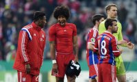 Fussball DFB Pokal Achtelfinale 14/15: Dante (FC Bayern Muenchen) lacht