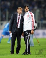 Fussball 1. Bundesliga : Torwarttrainer Frans Hoek, Fitnesstrainer Marcelo Martins (v.li., FC Bayern Muenchen)