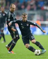 Fussball CHL&Atilde; Saison 12/13:  Arjen Robben und Xherdan Shaqiri (v. li., FC Bayern Muenchen)
